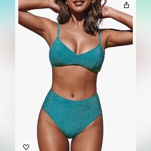 Cupshe Shining Swimsuit Bikini Set - Metallic